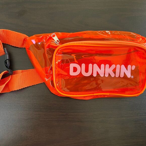 Dunkin’ Donuts Clear Transparent Orange Fanny Pack - Picture 2 of 5